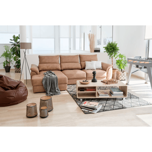 Chaise longue BENSON com cama esquerda 4 lugares camelo