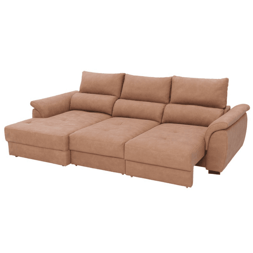 Chaise longue BENSON com cama esquerda 4 lugares camelo