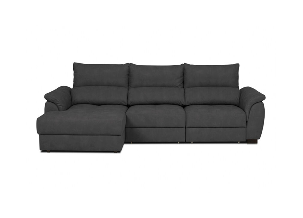 Chaise longue con cama BENSON 4 plazas Negro