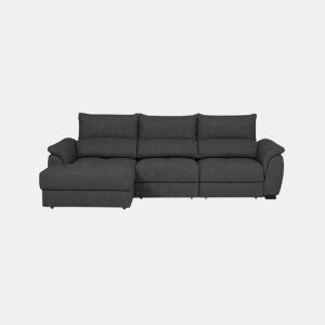 Chaise longue BENSON com cama esquerda 4 lugares preto