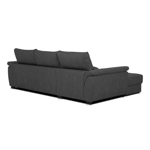Chaise longue BENSON com cama esquerda 4 lugares preto