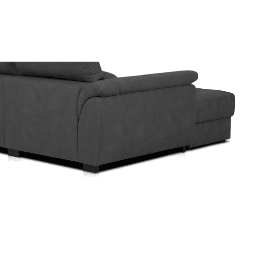 Chaise longue BENSON com cama esquerda 4 lugares preto