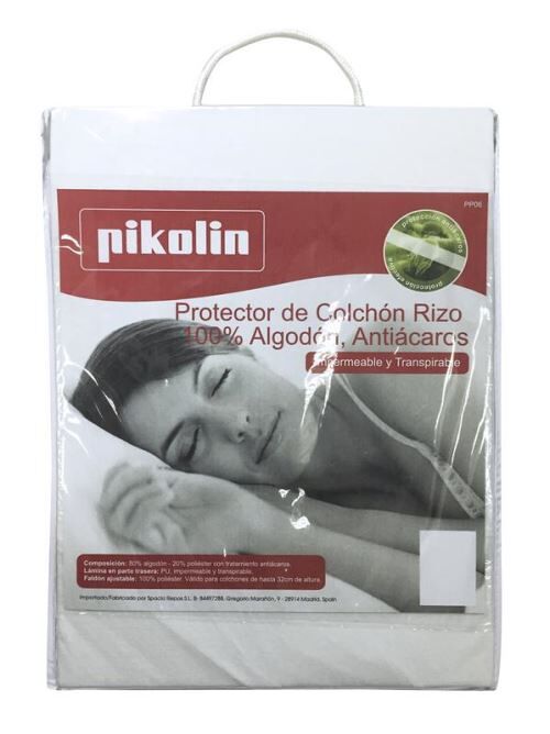 Protector de colchón rizo impermeable antiácaros