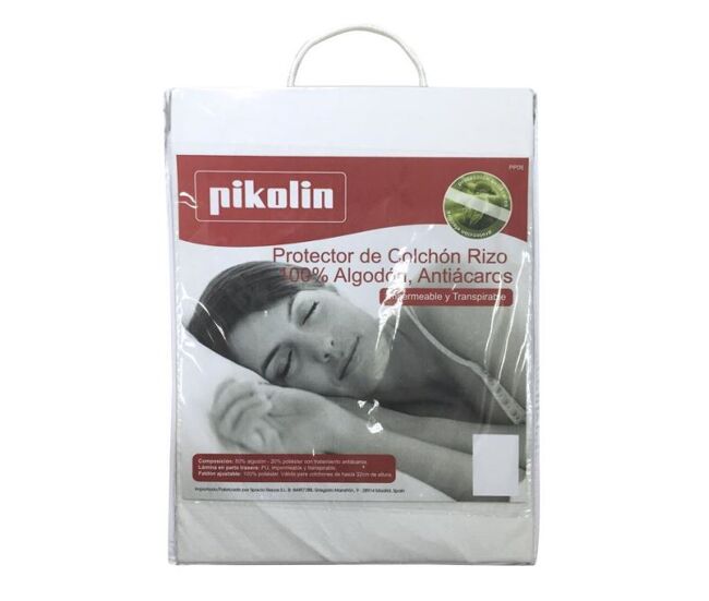 Protector de colchón rizo impermeable antiácaros