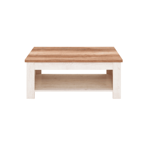 Mesa de centro elevável VERONA branco e madeira