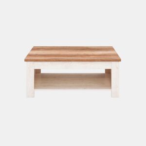 Mesa de centro elevável VERONA branco e madeira
