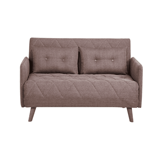 Sofá-cama 4 lugares HOME em tela cor castanho