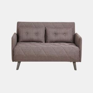 Sofá-cama 4 lugares HOME em tela cor castanho