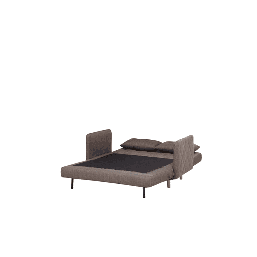 Sofá-cama 4 lugares HOME em tela cor castanho