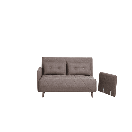 Sofá-cama 4 lugares HOME em tela cor castanho