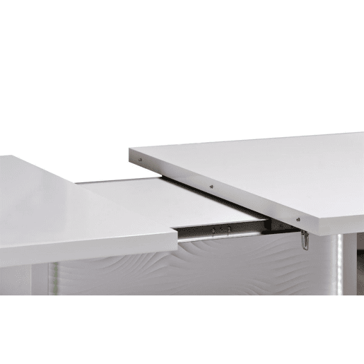 Mesa de jantar extensÃvel com LEDs DUNE branco brillo Mesa de jantar extensÃvel com LEDs DUNE branco brillo