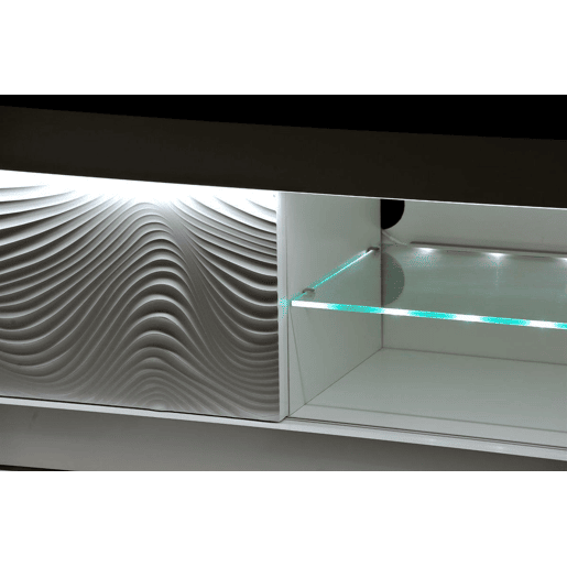 Móvel de TV 1 porta com iluminação Led DUNE cor branco