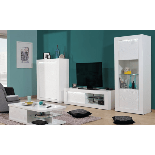 Móvel de TV 1 porta com iluminação Led DUNE cor branco