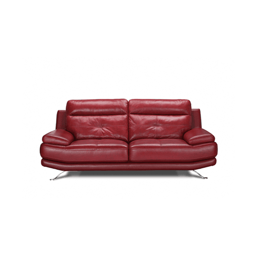 Sofá de pele 3 lugares cor vermelho HAWAI Sofá de pele 3 lugares cor vermelho HAWAI