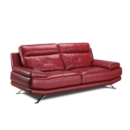Sofá de pele 3 lugares cor vermelho HAWAI Sofá de pele 3 lugares cor vermelho HAWAI