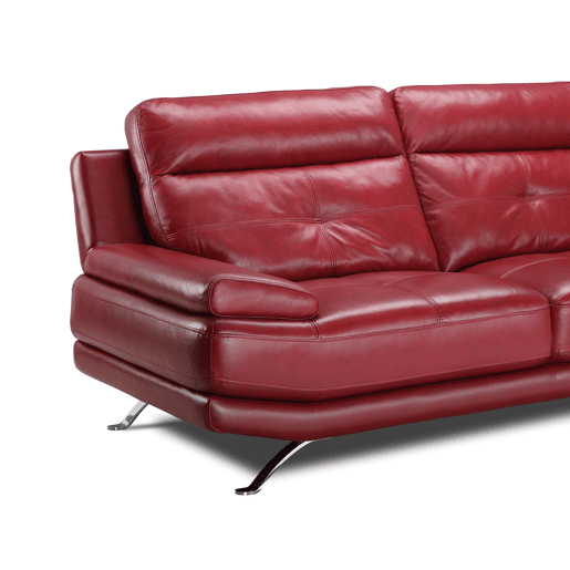 Sofá de pele 3 lugares cor vermelho HAWAI Sofá de pele 3 lugares cor vermelho HAWAI