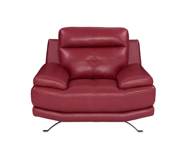 Sillón de piel hawai color rojo - conforama