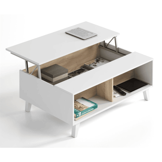 Mesa de centro LINE branco brilhante