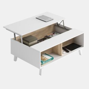Mesa de centro LINE branco brilhante