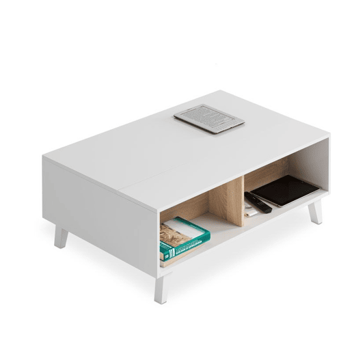 Mesa de centro LINE branco brilhante