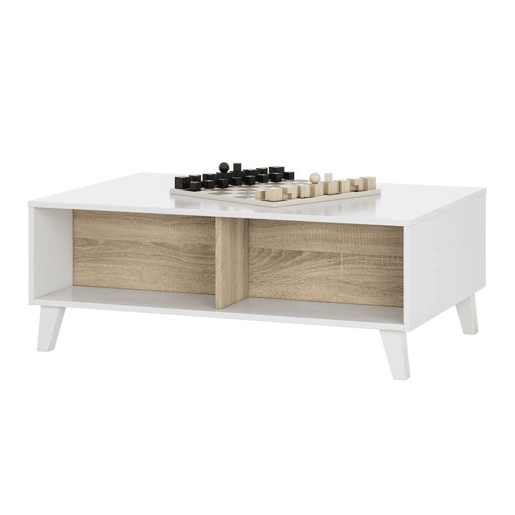Mesa de centro LINE branco brilhante