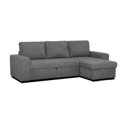 Chaise longue com cama HARRY reversível 3 lugares cinza
