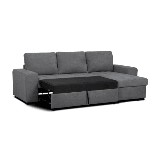 Chaise longue com cama HARRY reversível 3 lugares cinza