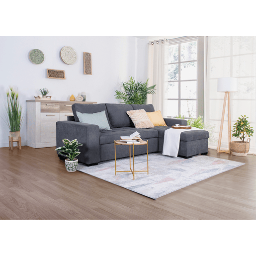 Chaise longue com cama HARRY reversível 3 lugares cinza