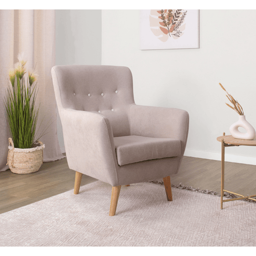 Poltrona decorativa cor bege KISS