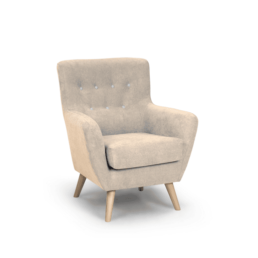 Poltrona decorativa cor bege KISS