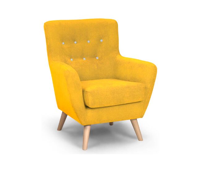 Sillón de tela kiss color amarillo - conforama