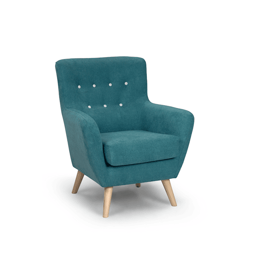 Poltrona decorativa cor azul KISS Poltrona decorativa cor azul KISS