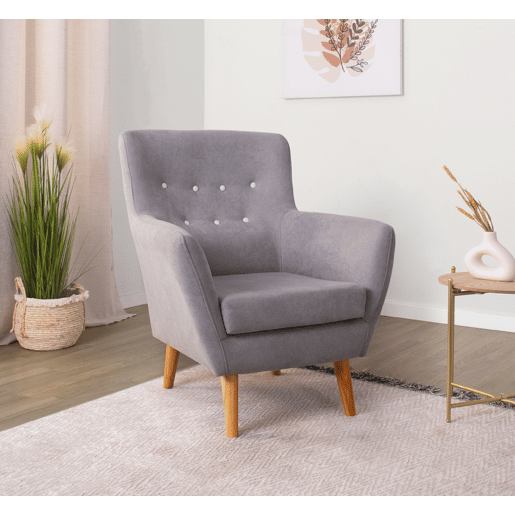 Poltrona decorativa cor cinza KISS Poltrona decorativa cor cinza KISS
