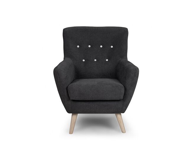 Sillón de tela kiss color antracita - conforama