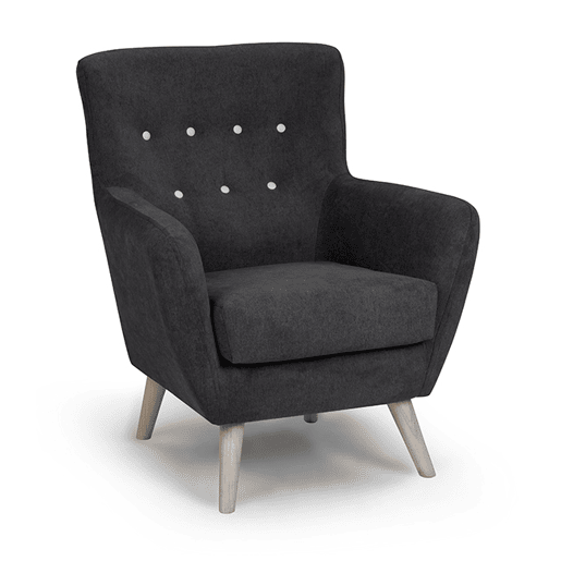 Poltrona decorativa cor antracite KISS
