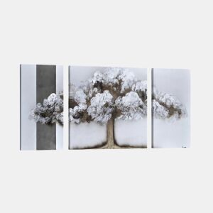 Quadro tríptico pintado ÁRBOL BLANCA
