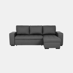 Chaise longue cama de polipele HARRY reversível 3 lugares cinza