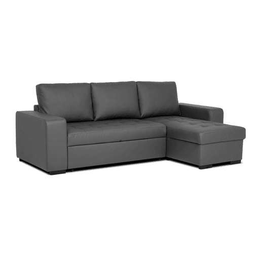 Chaise longue cama de polipele HARRY reversível 3 lugares cinza