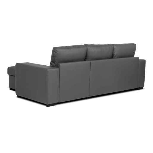 Chaise longue cama de polipele HARRY reversível 3 lugares cinza
