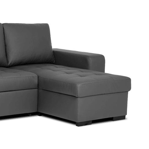 Chaise longue cama de polipele HARRY reversível 3 lugares cinza