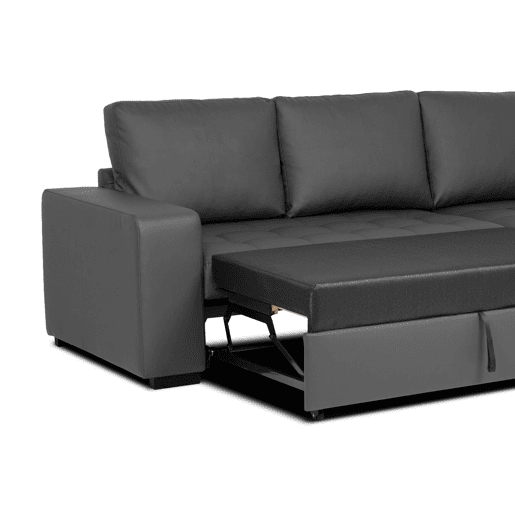 Chaise longue cama de polipele HARRY reversível 3 lugares cinza