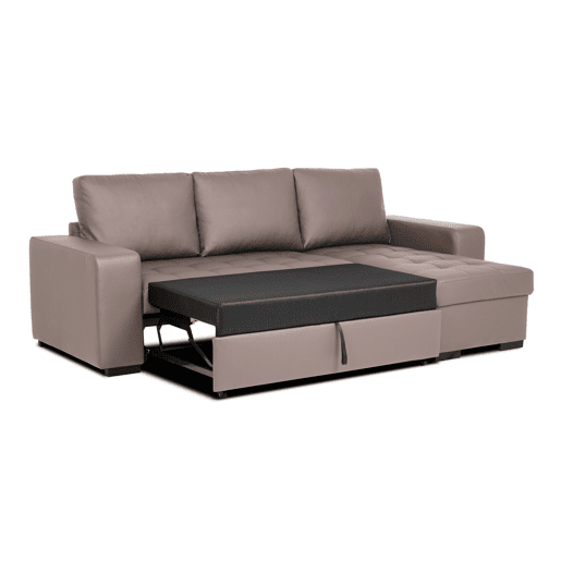 Chaise longue cama de polipele HARRY reversível 3 lugares vison