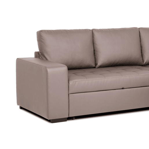 Chaise longue cama de polipele HARRY reversível 3 lugares vison