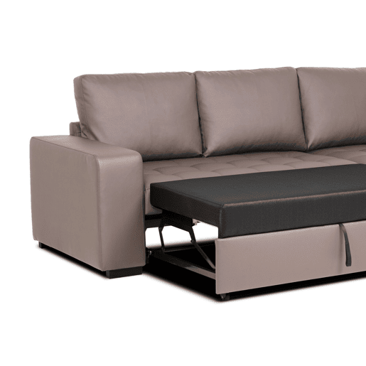Chaise longue cama de polipele HARRY reversível 3 lugares vison