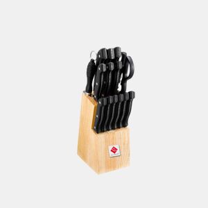 Conjunto de 15 facas e tacoma MADERA