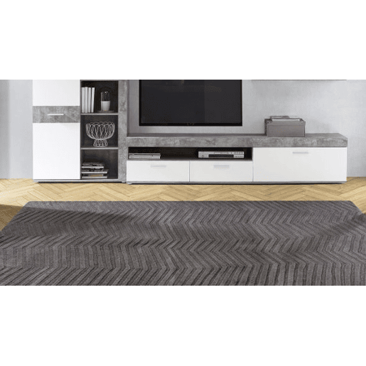 Móvel para sala de estar AKRON em branco e cinza