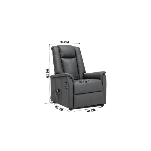 Poltrona relax elétrica pele sintética MAX antracite