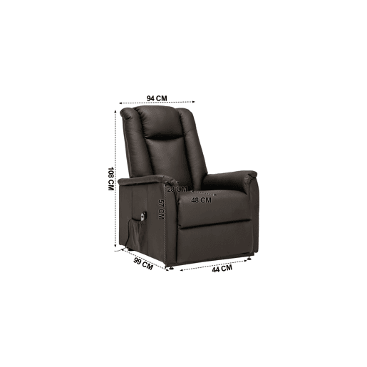 Poltrona relax elétrica pele sintética MAX chocolate