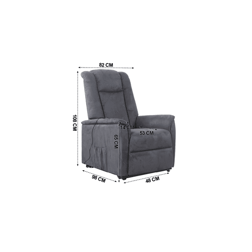 Poltrona relax elétrica de microfibra MAX cinza Poltrona relax elétrica de microfibra MAX cinza