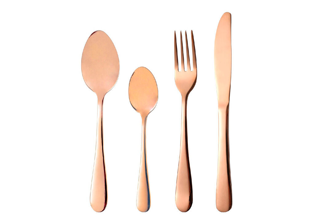 Cubertería 24 piezas dorada BERLÍN acero inoxidable